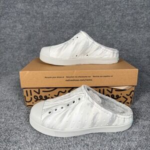 Native Girls J3 Kids Clogs Slip On White Jefferson French Terry Cozy Comfort